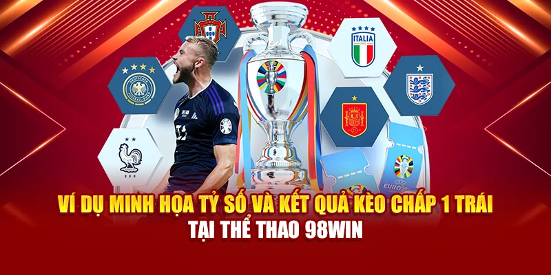 Ví dụ minh họa tỷ số và kết quả kèo chấp 1 trái tại thể thao 98Win